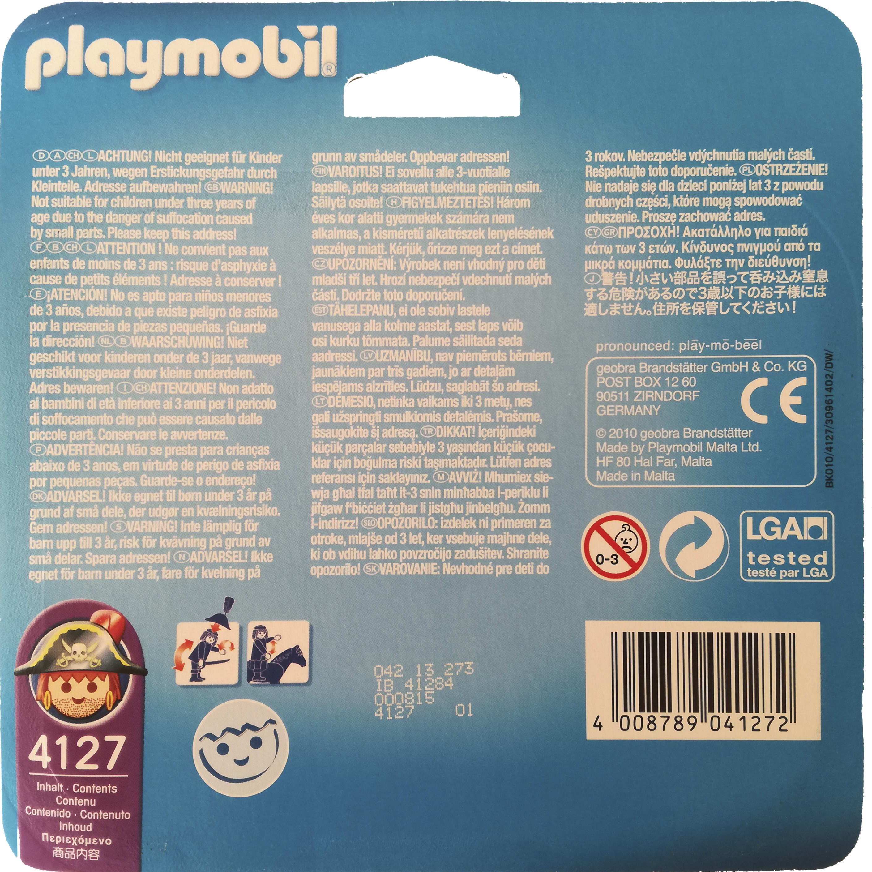imagen trasera playmobil piratas 4127