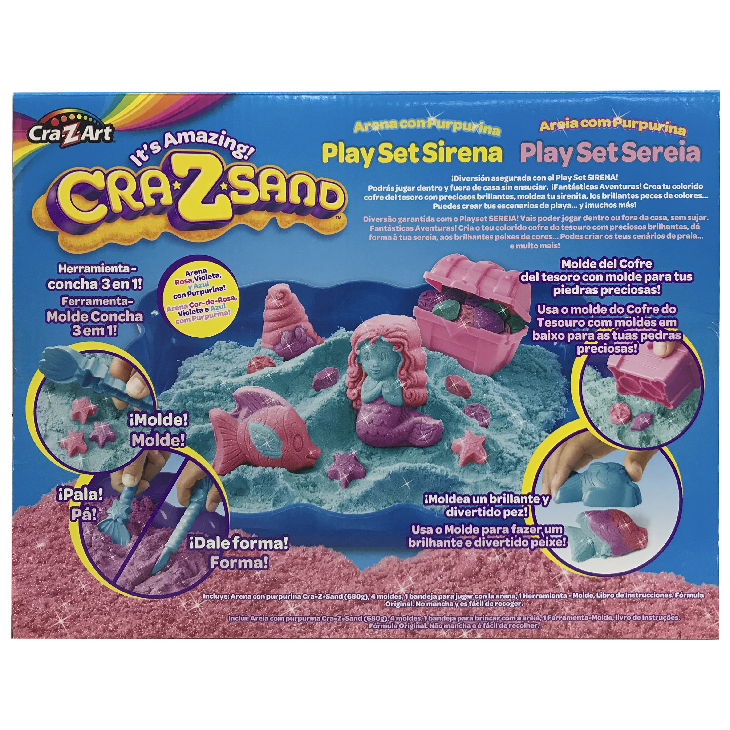 juego arena moldeable sirena crazsand
