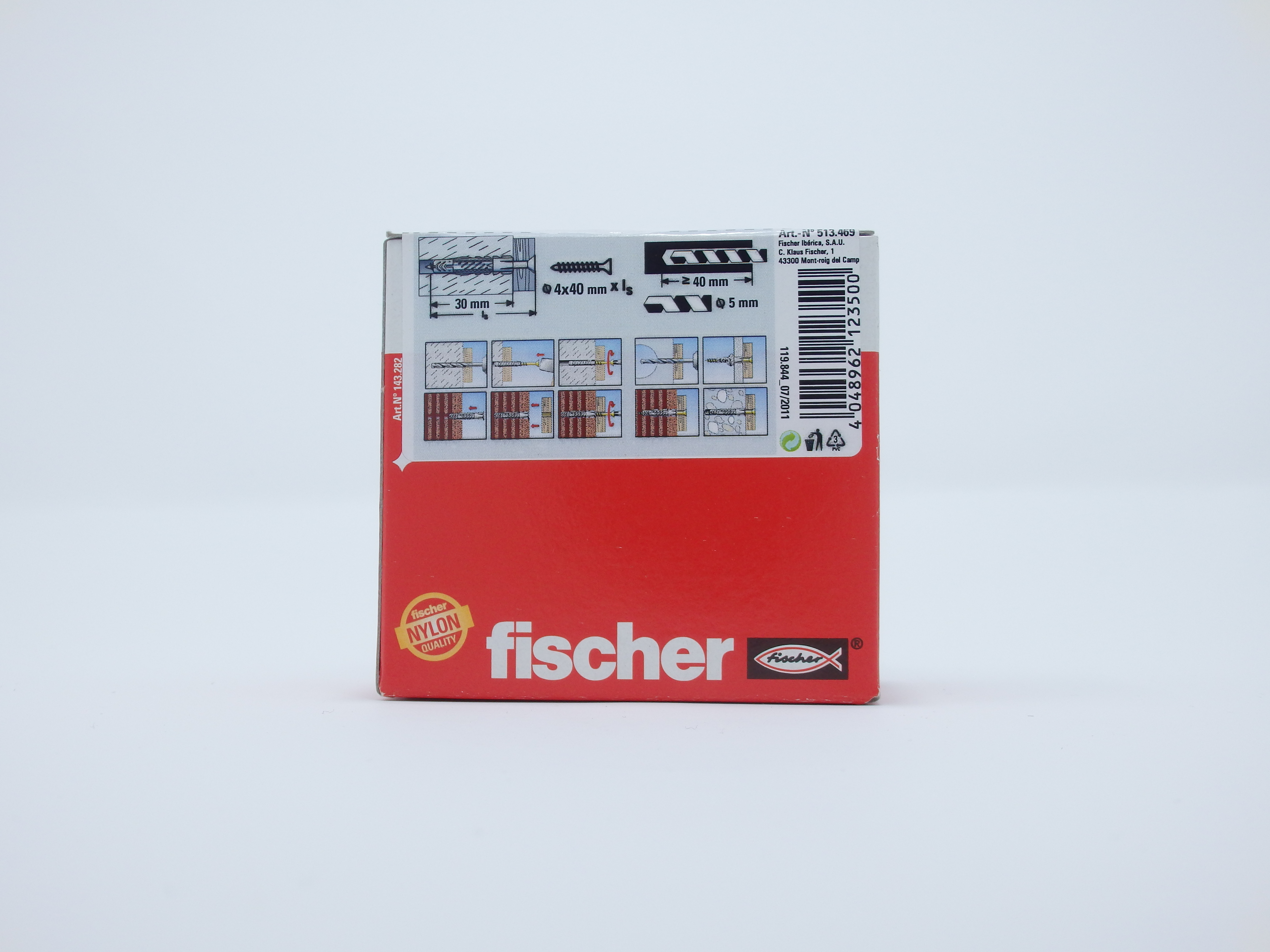 tacos fischer pladur ux 5x30 y tornillos