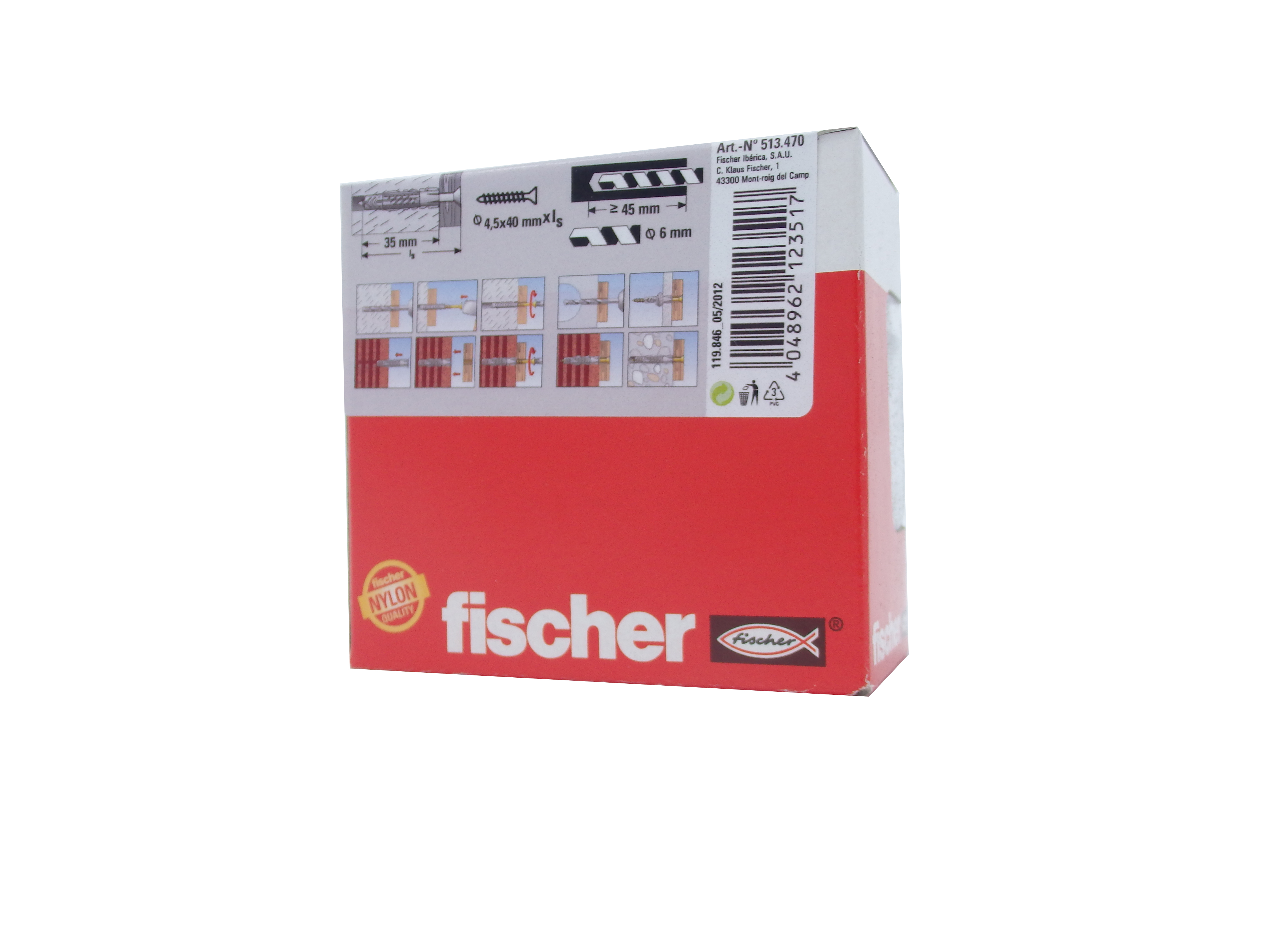taco de nylon para pared de pladur 6x35