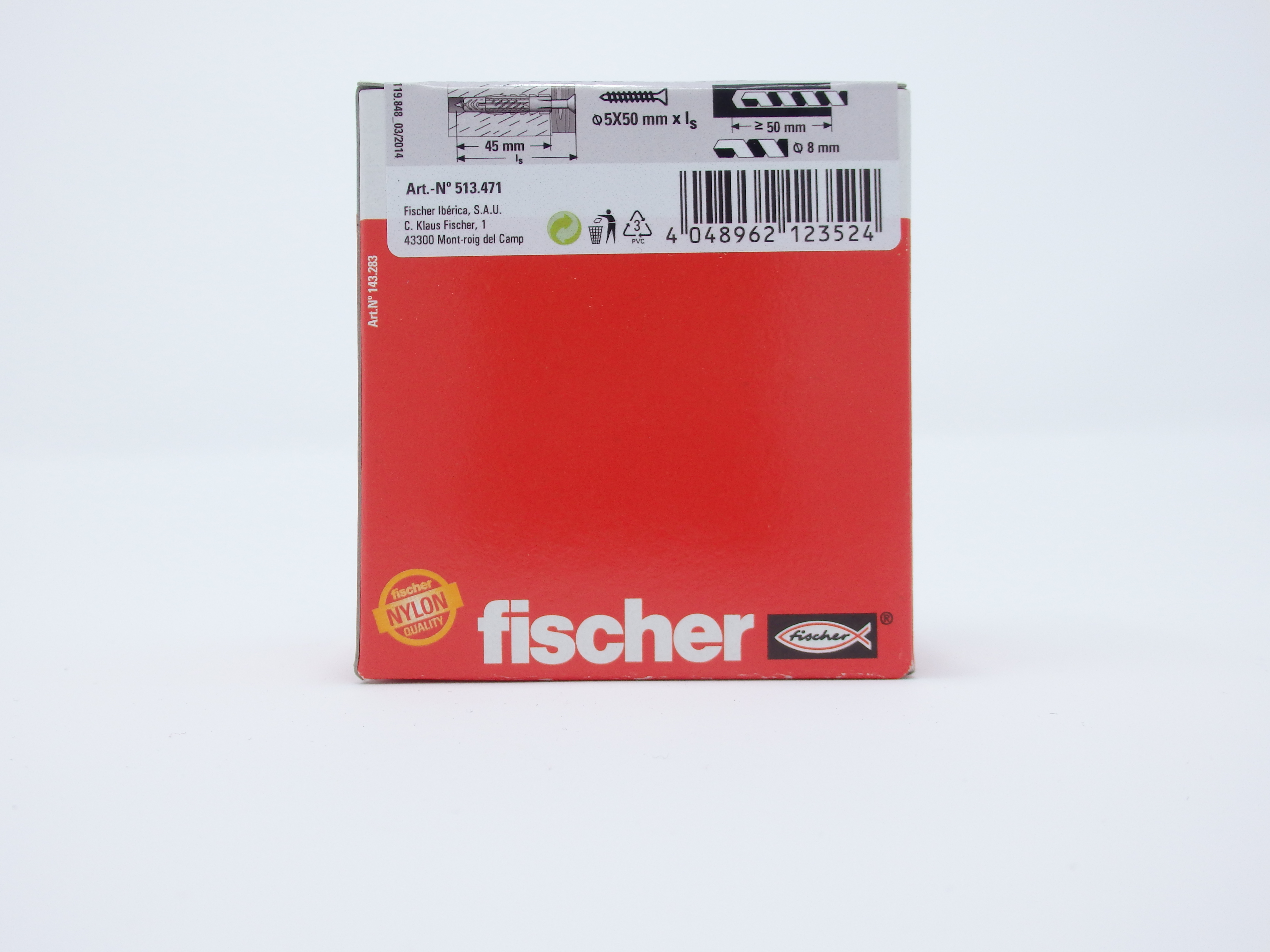 taco ux pladur 8x40 con tornillo fischer