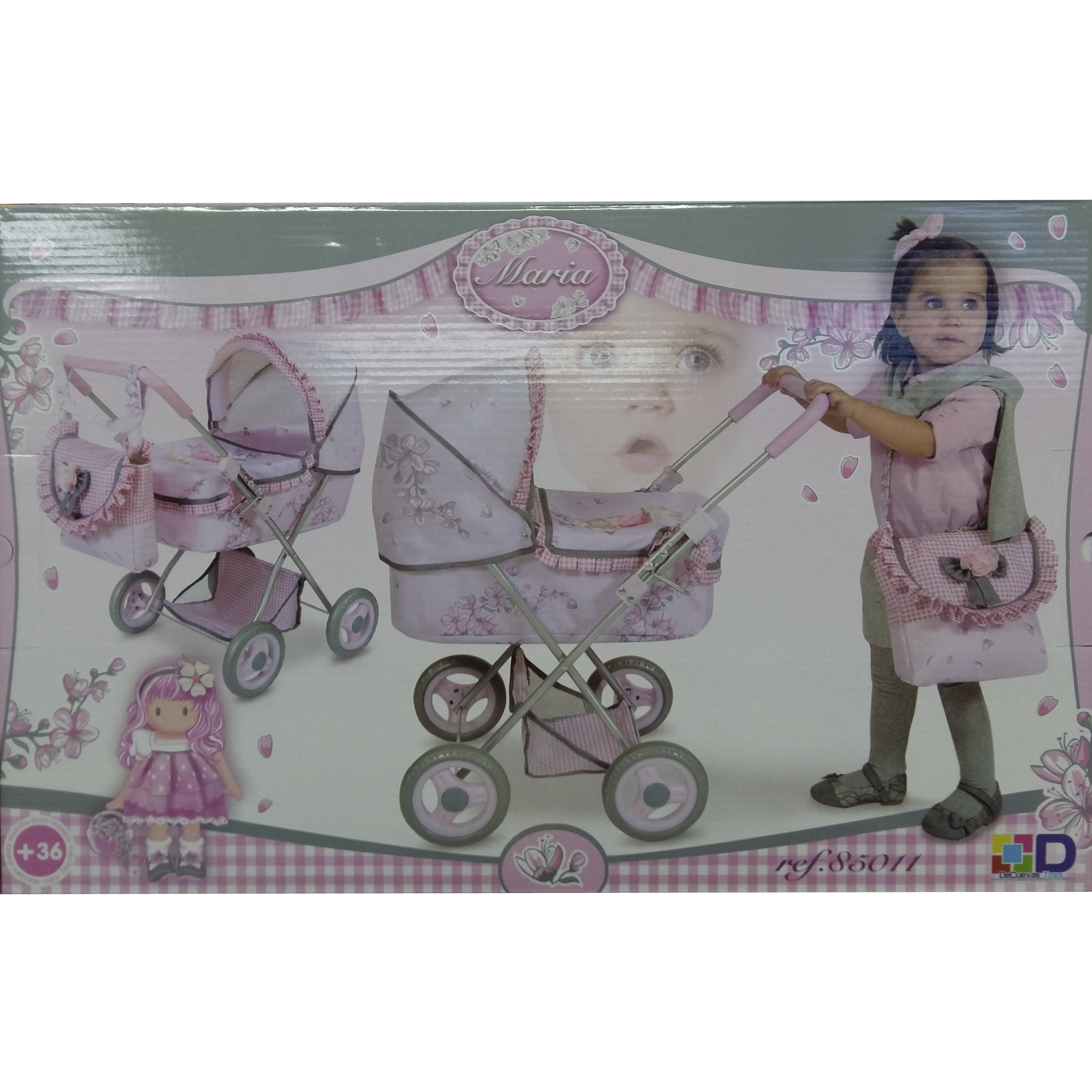 cochecito muñecas capota con sombrilla