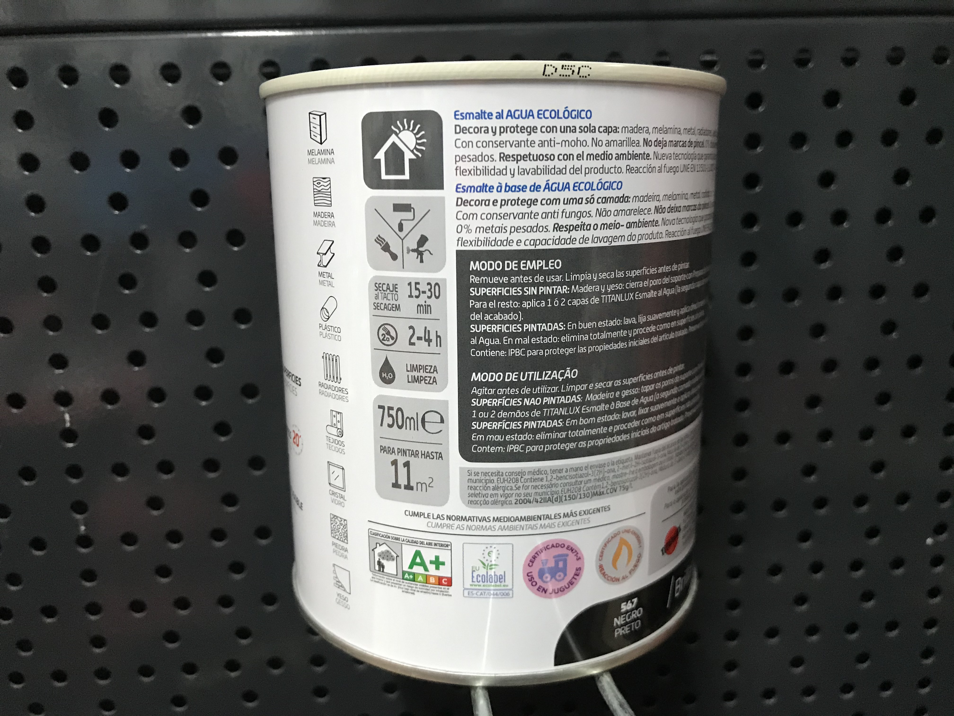 pintura titanlux ecologica negra 750