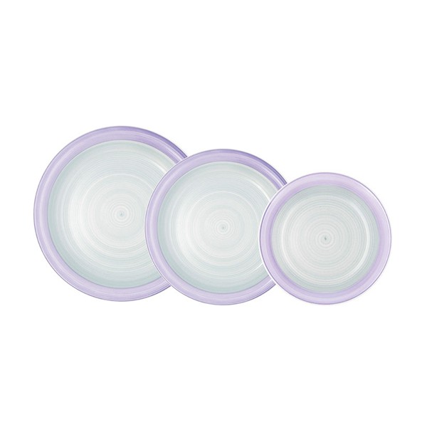 VAJILLA 18 PZAS. VERDE MORADO KALEIDO QD