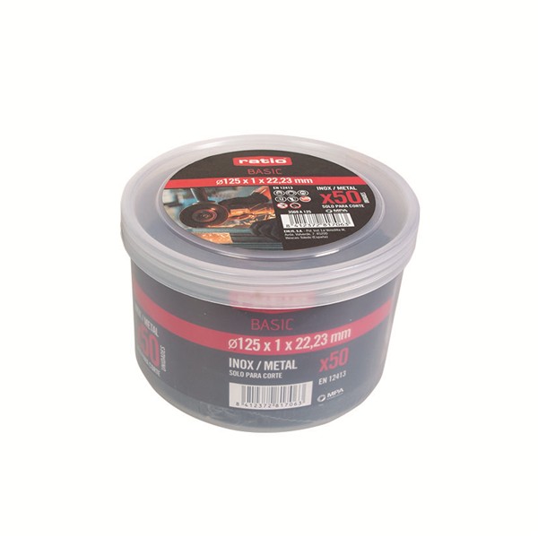 50 DISCOS CORTE INOX BASIC &Oslash; 125MM.RATIO
