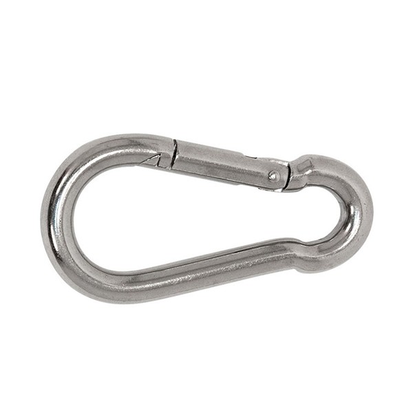 MOSQUETON MUELLE 6MM.  INOX A316. 10 ud.