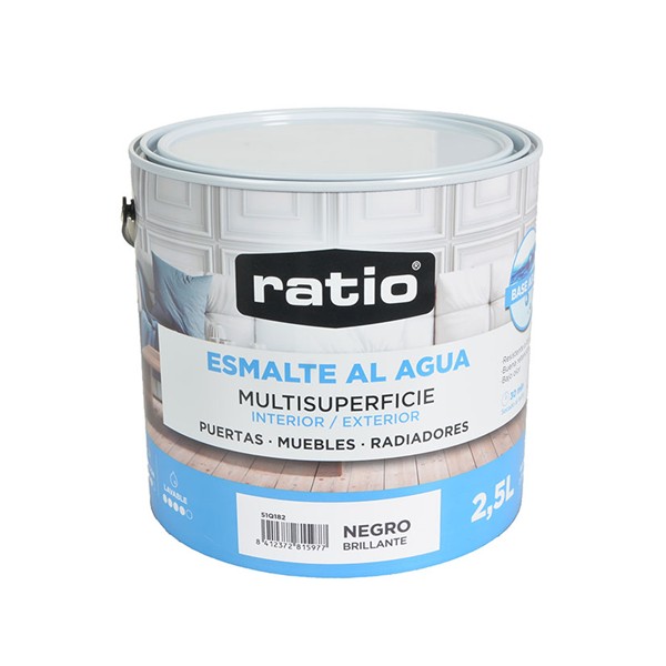 Esmalte acrilico multisuperficie ratio brillante negro 2,5 l.