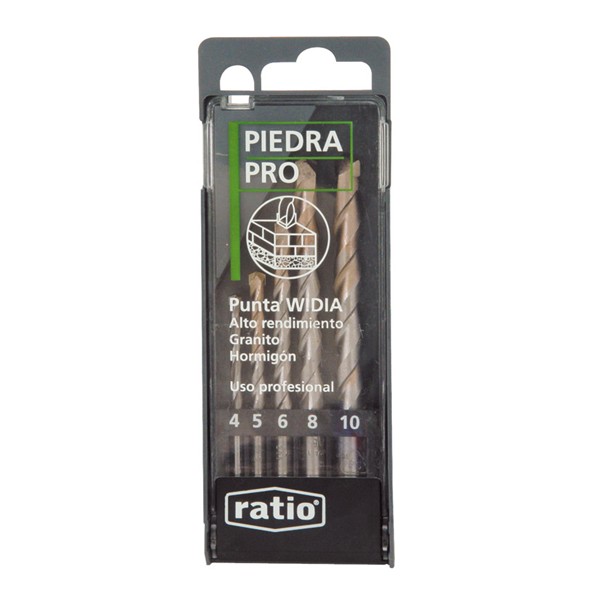 JUEGO BROCAS 5mm PARA TALADRAR LA PARED Y PIEDRA ENBOLSADA DE LA MARCA RATIO CALIDAD PROFESIONAL