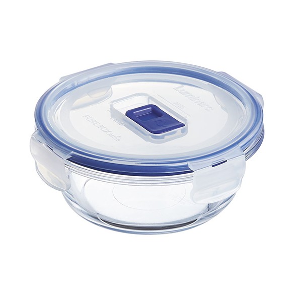 POTE HERMETICO VIDRIO LUMINARC 42CL 4 CIERRES Y OBERTURA TAPA COLOR AZUL
