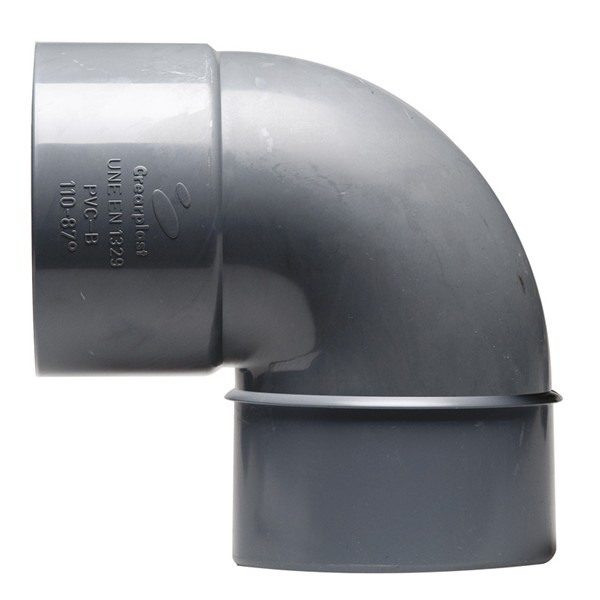 PVC CODO SIMPLE 87&ordm; 125mm MACHO-HEMBRA ACCESORIO PARA TUBERIA DE EVACUACI&Oacute;N SANITARIA DE 125mm