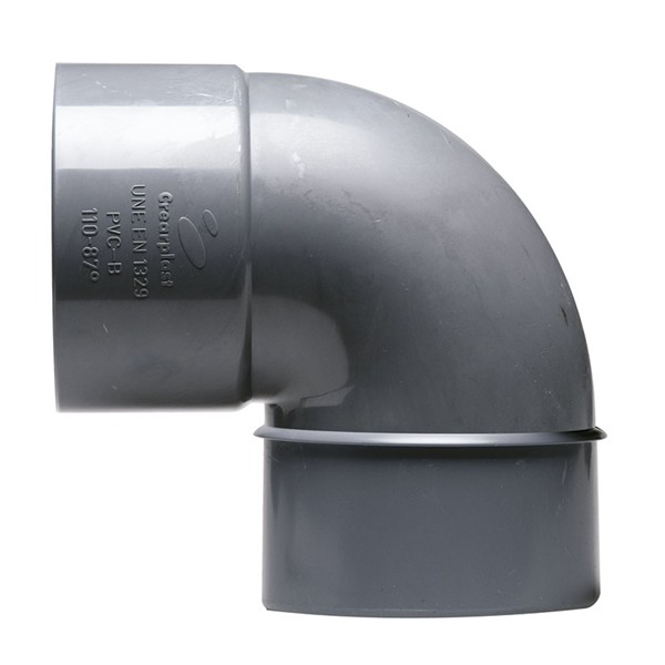 PVC CODO SIMPLE 87&ordm; 50mm MACHO-HEMBRA ACCESORIO PARA TUBERIA DE EVACUACI&Oacute;N SANITARIA DE 50mm