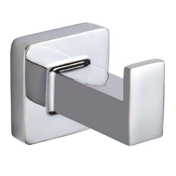 Acc. ba&ntilde;o Lucca. Colgador ba&ntilde;o zinc cromado. Doble fijaci&oacute;n.