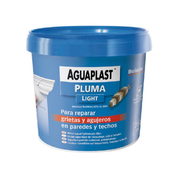 AGUAPLAST PLUMA TARRO 250ml MASILLA MUY LIGERA LISTA AL USO