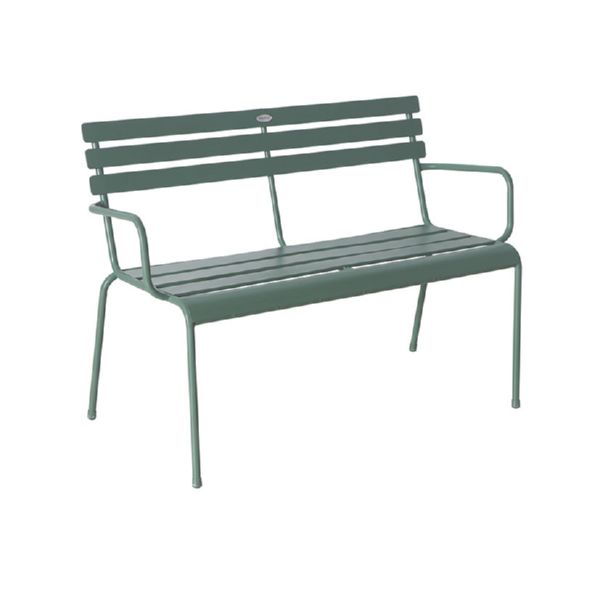 BANCO MET&aacute;LICO 114X56 XH79 CM. VERDE