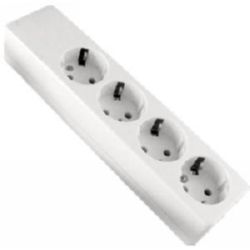 BASE ENCHUFE MULTIPLE 4 TOMAS C/TT S/INT S/CABLE
