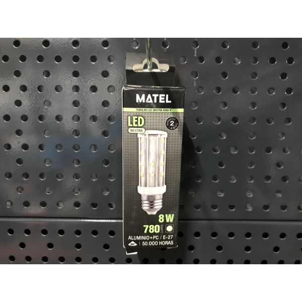 BOMBILLA TUBULAR LED E27 8W COLOR NEUTRA 4200K