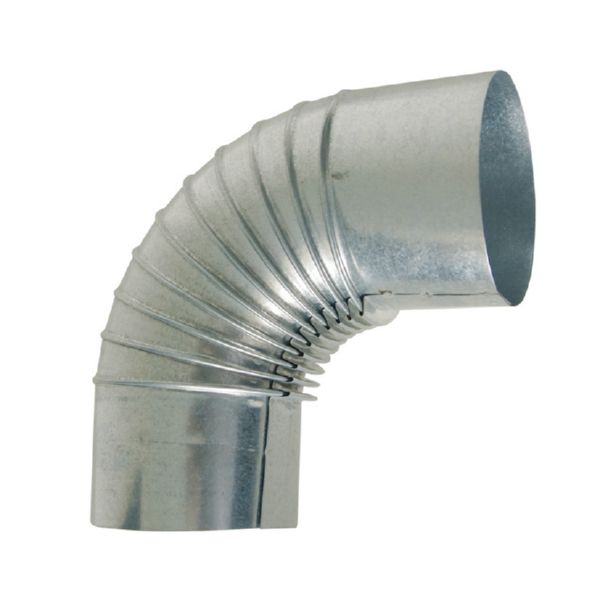 CODO 90&ordm; RIZADO ESTUFA GALV.  &Oslash; 120 MM.