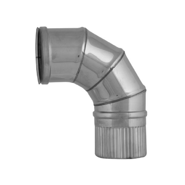 CODO 90 &ordm; TUBO PELLET. INOX. &Oslash; 80 m
