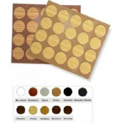 EMBELLECEDOR TAPATORNILLOS ADHESIVO NOGAL 100uni DI&Aacute;METRO 13mm 