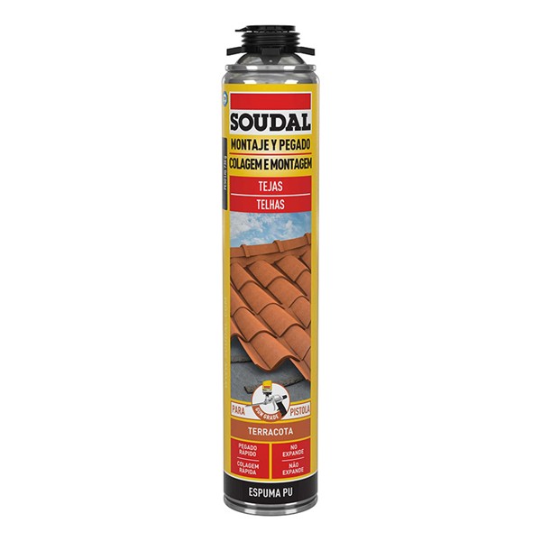 ESPUMA TEJAS PISTOLA 750 ML. ROJA