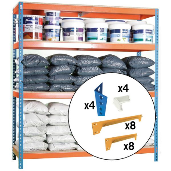 ESTANTERIA KIT MEGA 60/2 (Paquete 2) 4 PERFILES 200mm