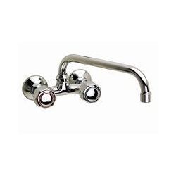 GENEBRE GAMMA GRIFO FREGADERA MURAL 11CM 2 AGUAS MONOBLOC CROMADO