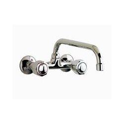 GENEBRE GAMMA GRIFO FREGADERA MURAL 16CM 2 AGUAS MONOBLOC CROMADO