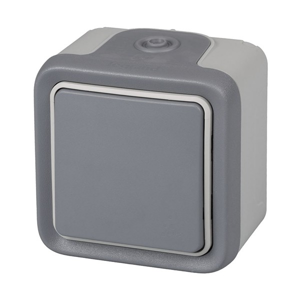 LEGRAND SERIE PLEXO PULSADOR COMPLETO GRIS EXTERIOR IP55 69720