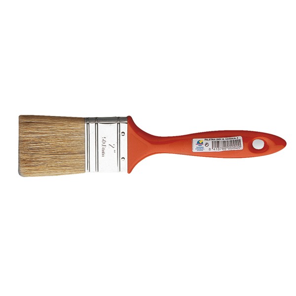 PALETINA PINTOR UNIVERSAL NARANJA N&ordm;1"1/2 40mm PURA CERDA MANGO PL&Aacute;STICO POLIPROPILENO PRENSADO FORMATO EXTRA LARGO PLANA PARA PINTAR PINTURA