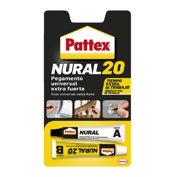 PATTEX NURAL 20 ADHESIVO UNIVERSAL 2 TUBOS DE 11ml, 22 C.C.