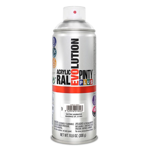 PINTURA SPRAY ACRILICA BARNIZ SATINADO DE 400ML
