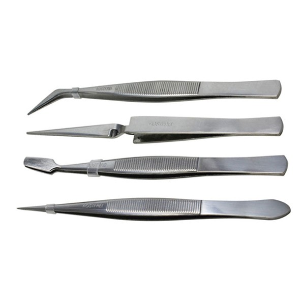 PINZAS PRECISION JGO 4uni INOX