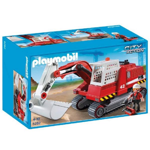 PLAYMOBIL CITY ACTION EXCAVADORA CADENA GIRATORIA CONSTRUCCI&Oacute;N 5282