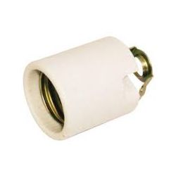 PORTALAMPARAS ROSCA E14 CER&Aacute;MICO RECTO C/SOPORTE CENTRADO