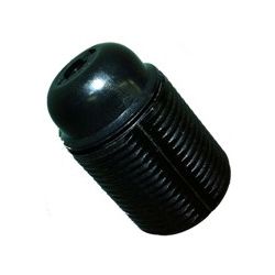 PORTALAMPARAS ROSCADO EXTERIOR E14 SIN TOPE NEGRO PARA TULIPA