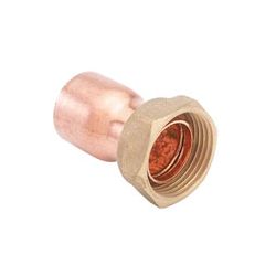 ENLACE RECTO 359GlCu H-H 15 A 1/2" ASIENTO PLANO DE COBRE / LAT&Oacute;N RACOR ROSCA LOCA 2 PIEZAS PARA SOLDAR EN TUBERIA DE COBRE DE 15 (Junta Plana No Incluida)