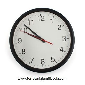 RELOJ PL&Aacute;STICO PARED COCINA 34cm CON N&Uacute;MEROS