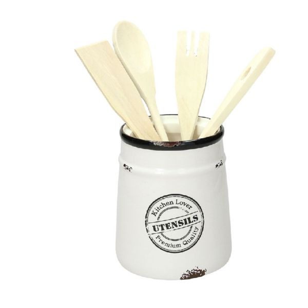 Serie Urban Chic. Bote utensilios ceramica 12 cm.
