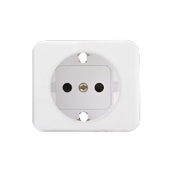 SIMON 75 TAPA ENCHUFE C/TT CON TOMA TIERRA LATERAL  BLANCO 75041-60
