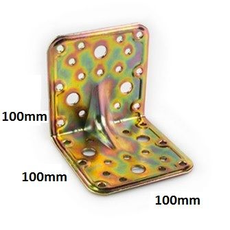SOPORTE ANGULO ENSAMBLAR BICROMATADO 100X100X100mm ESP 2,2mm MONTAJE VIGAS