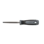 LIMA TRIANGULAR 100MM ENTREFINA MANGO  PL&Aacute;STICO RATIO PARA HIERRO