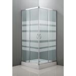 MAMPARA RECTANGULAR DUCHA CRISTAL SERIG. HORIZONTAL 80x80 Cm. CROMO