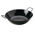 PAELLERA ESMALTADA HONDA CON ASAS 34 CM.